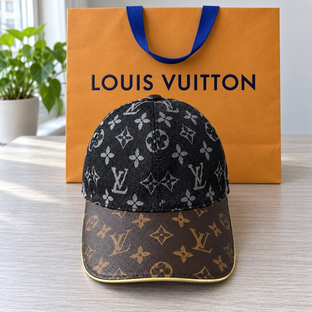 Louis Vuitton Black Brown Monogram Cap